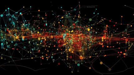 Fototapeta premium Abstract network graphic with vibrant connections.