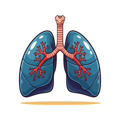 Lung human anatomy biology organ body system health care and medical hand drawn cartoon vector art illustration
