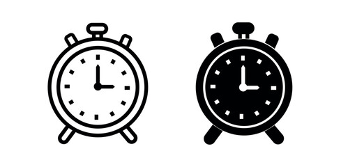 Clock icon. watch icon. time symbol. alarm clock icon. table clock icon. stop watch sign. timer png icon. alarm clock vector illustration