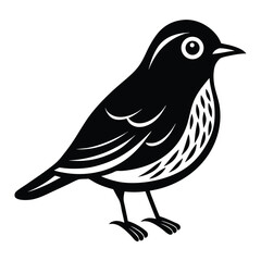 Fototapeta premium Bird icon, silhouette, black and white logo on white background
