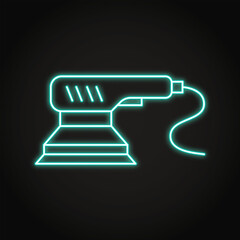 Electric orbital sander neon icon
