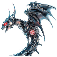 Cybernetic Dragon, Robotic Dragon, Mechanical Beast, Sci-Fi Creature, Dark Fantasy Robot