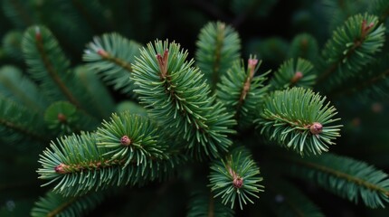 Fototapeta premium Detailed evergreen needle texture with natural patterns