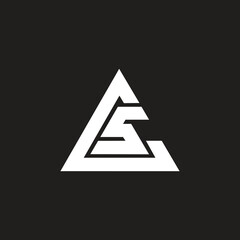 Abstract letter CS or SC logo design in triangle shape.
