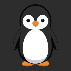 Naklejka premium Adorable cartoon penguin illustration with simple flat design perfect for children and nature