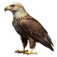 Obraz premium Majestic eagle bird of prey isolated on a white background png