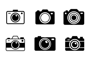 Collection of six different camera icons
