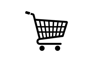 Simple black shopping cart vector image