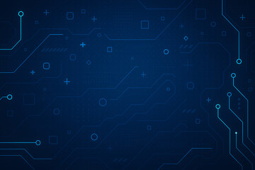 A captivating abstract background featuring intricate circuit patterns over a dark blue backdrop, perfect for technology themes, digital designs, and futuristic applications.