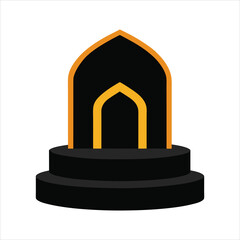 Arabic Stage with Golden Arch and Islamic Pattern