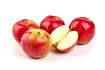 Fresh red-yellow apples, isolated on white background.
