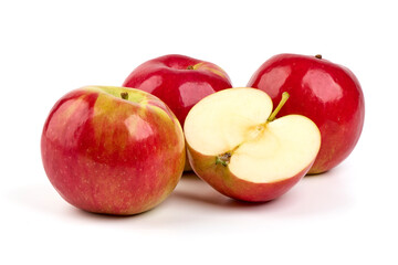 Fresh red-yellow apples, isolated on white background.