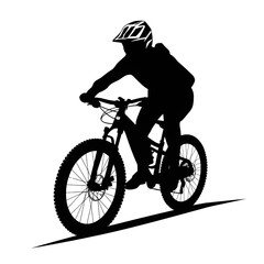 Naklejka premium Mountain Biker Silhouette Vector Clipart for Sports and Outdoor Designs