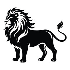 Fototapeta premium Silhouette of lion vector clipart 