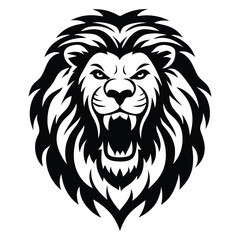 Obraz premium Silhouette of a Regal Lion Head vector clip art
