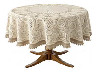 Vintage lace tablecloth isolated PNG antique fabric PNG decorative lace cloth PNG classic textile PNG retro table decor PNG elegant lace fabric PNG transparent background image