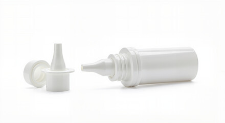 White medical dropper bottle with cap for pharmaceutical product visuals, clinical packaging design, hygiene care promotions, and healthcare marketing materials

