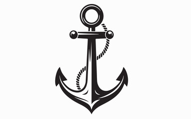 Classic nautical anchor silhouette icon