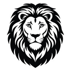 Obraz premium Silhouette of a Regal Lion Head vector clip art