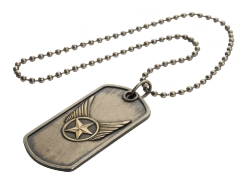 War dog tag necklace isolated PNG military identification PNG soldier dog tags PNG tactical necklace PNG army ID tags PNG combat accessory PNG transparent background image