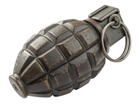 War grenade replica isolated PNG military training grenade PNG tactical dummy grenade PNG soldier equipment PNG combat prop PNG military replica PNG transparent background image