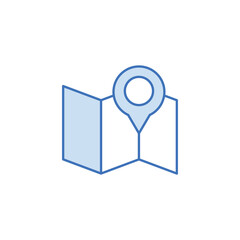 Map icon design with white background stock illustration