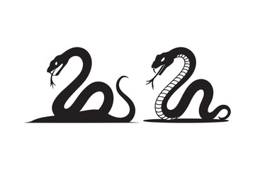 Obraz premium Elegant snake silhouette design vector illustration