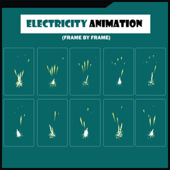 Electric Glow Particle Burst - Frame by Frame Sequence