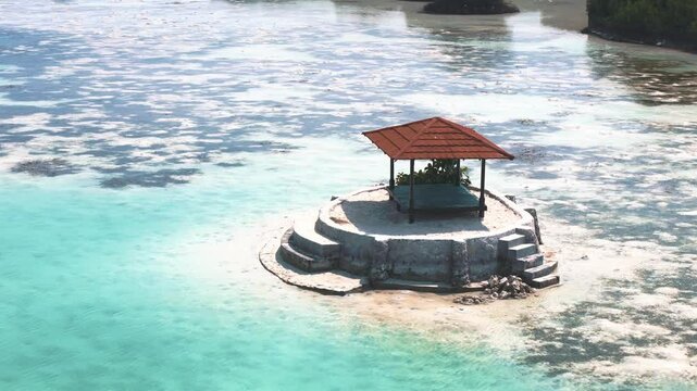 Aerial shots of Thousand Island development. Indonesia, Pulau Pari