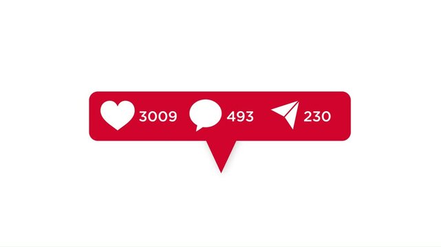 Social media icons showing growing numbers of likes, comments and shares  - Powered by Adobe
