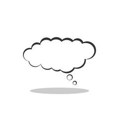 Thought cloud icon with shadow