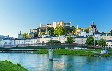 Obraz premium view on Salzburg , Festung Hohensalzburg herriage in the autumn, Salzburg, Austria