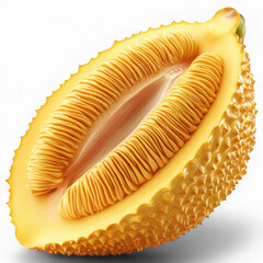 Halved Spiky Yellow Fruit (Gac Fruit or Kiwano) Interior