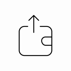 Upload wallet payment icon vector sign