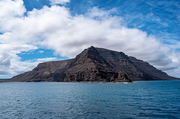 Landscape photography of cliffs, rocky coastline, mountain, Punta Fariones, northernmost point of...