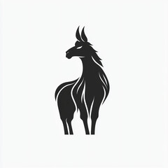 Llama Silhouette Vector Illustration Minimalist Wildlife Art