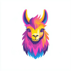 Colorful Llama Vector Illustration Playful and Vibrant Animal Portrait