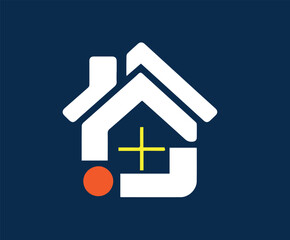 Abstract House Icons in White and Blue on a Dark Blue Background for Real Estate and Construction Industry Concepts