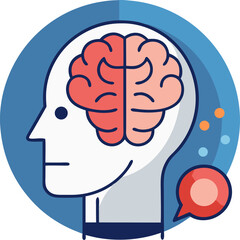 Brain and human head icon stock illustration