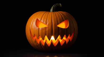 Fototapeta premium halloween pumpkin on black