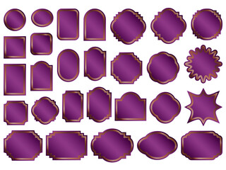 ラベル、三重線、13紫