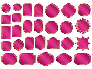 ラベル、三重線、12マゼンタ