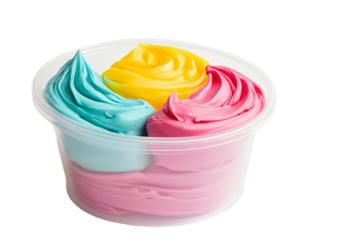 Colorful modeling clay packed in container