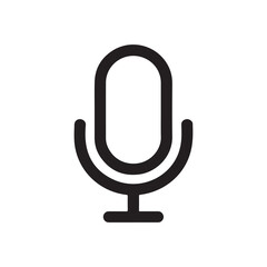White background microphone illustration as an icon symbol for sound and communication