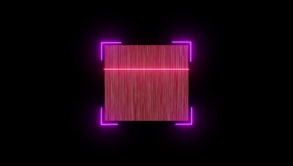 QR code for payment. Scan QR code icon with laser. Isolated on black background. Technological neon QR scan system analyzing biometrical data check close up, rectangle QR code scan processing, - Powered by Adobe