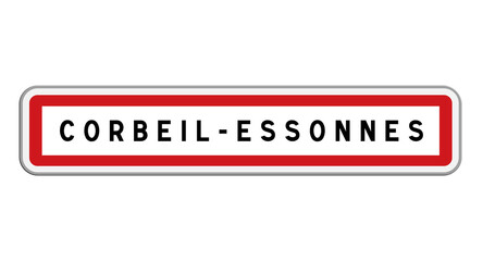 Panneau d'entrée de ville de Corbeil-Essonnes, Essonne, Île-de-France