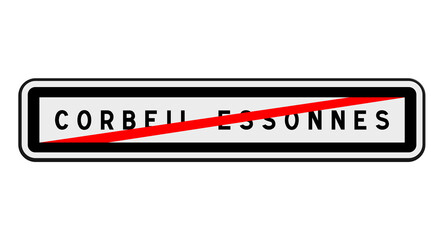 Panneau de sortie Corbeil-Essonnes, Essonne, Île-de-France