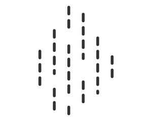 Abstract graphic with vertical dashes. Minimalist design, suitable for background, icon, or creative project. Modern, techy, and versatile.