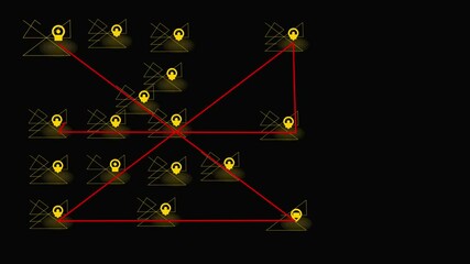 00:05 00:100s Save to Library Download HAD Preview Find Similar File #: of network of digital icons against black background - Powered by Adobe