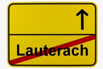 Illustration eines Ortsausgangsschildes von Lauterach in Baden-Württemberg	